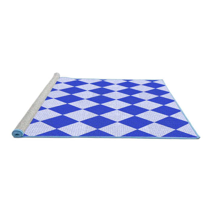 Sideview of Machine Washable Transitional Blue Orchid Blue Rug, wshpat593blu