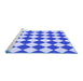 Sideview of Machine Washable Transitional Blue Orchid Blue Rug, wshpat593blu