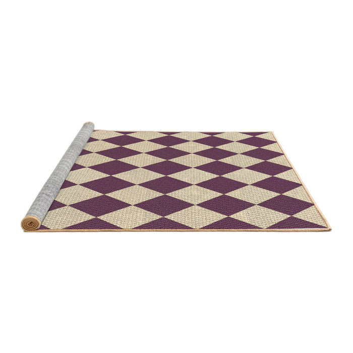 Sideview of Machine Washable Transitional Dark Raspberry Purple Rug, wshpat593brn