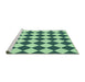 Sideview of Machine Washable Transitional Light Green Rug, wshpat593grn