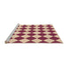 Sideview of Machine Washable Transitional Crimson Red Rug, wshpat593org