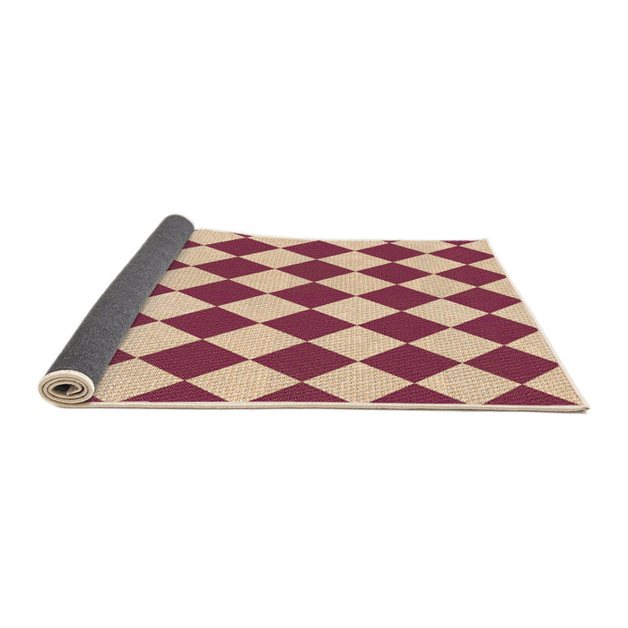 Thickness of Patterned Crimson Red Rug, pat593org