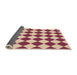 Thickness of Patterned Crimson Red Rug, pat593org