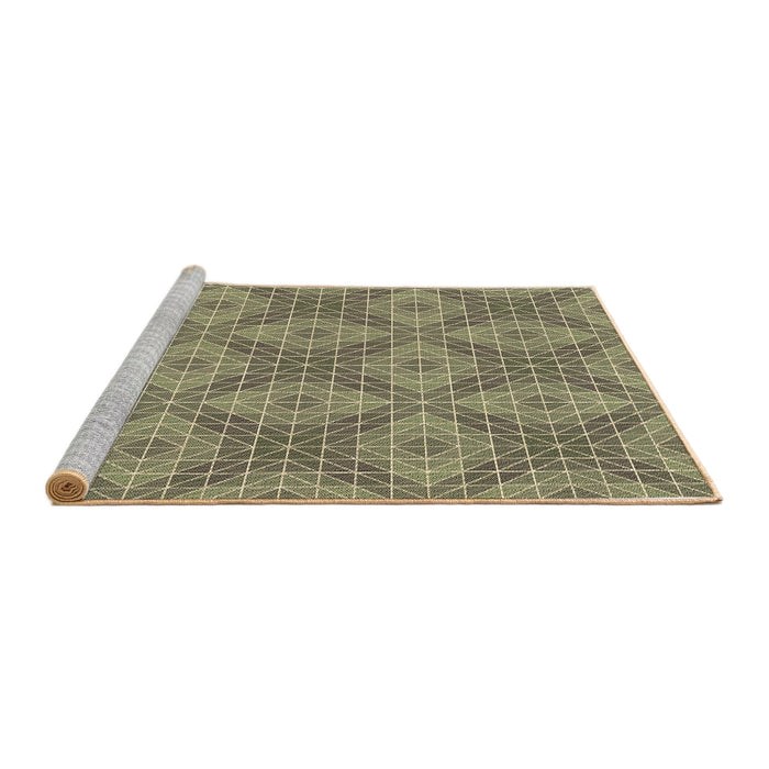 Sideview of Machine Washable Transitional Antique Bronze Green Rug, wshpat594brn