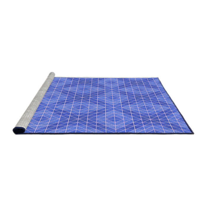 Sideview of Machine Washable Transitional Sky Blue Rug, wshpat594pur