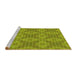 Sideview of Machine Washable Transitional Green Rug, wshpat594yw