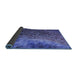 Thickness of Patterned Light Slate Blue Rug, pat595blu