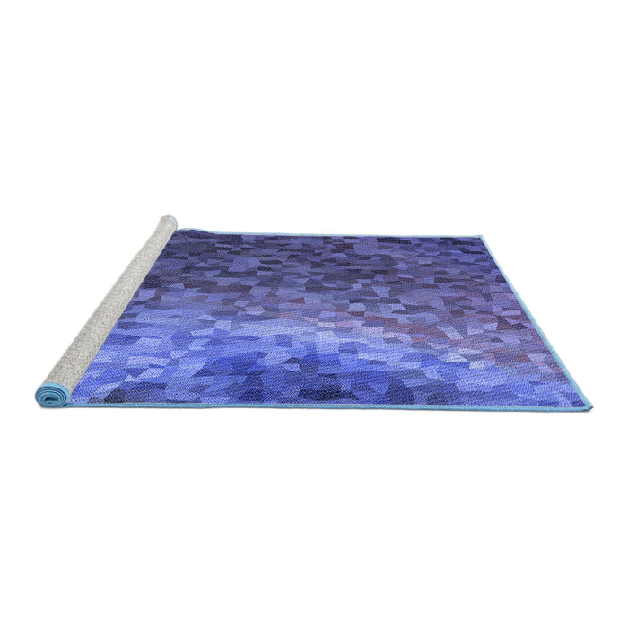 Sideview of Machine Washable Transitional Light Slate Blue Rug, wshpat595blu