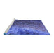 Sideview of Machine Washable Transitional Light Slate Blue Rug, wshpat595blu