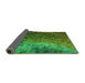 Thickness of Patterned Lime Green Rug, pat595grn