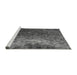 Sideview of Machine Washable Transitional Gray Rug, wshpat595gry