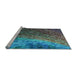 Sideview of Machine Washable Transitional Light Sea Green Rug, wshpat595lblu