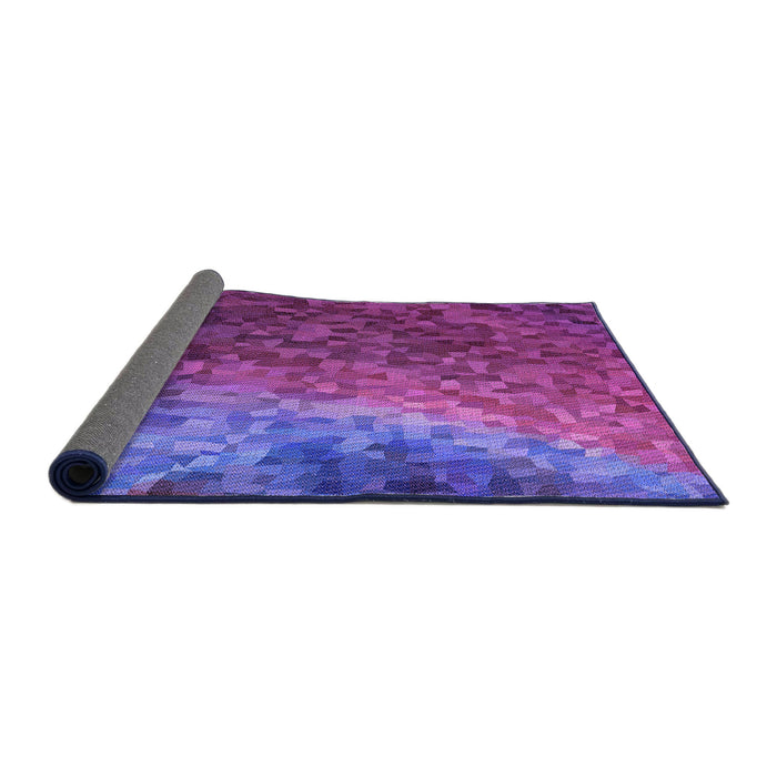 Thickness of Patterned Medium Violet Red Pink Rug, pat595pur