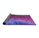 Thickness of Patterned Medium Violet Red Pink Rug, pat595pur