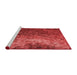 Sideview of Machine Washable Transitional Red Rug, wshpat595rd