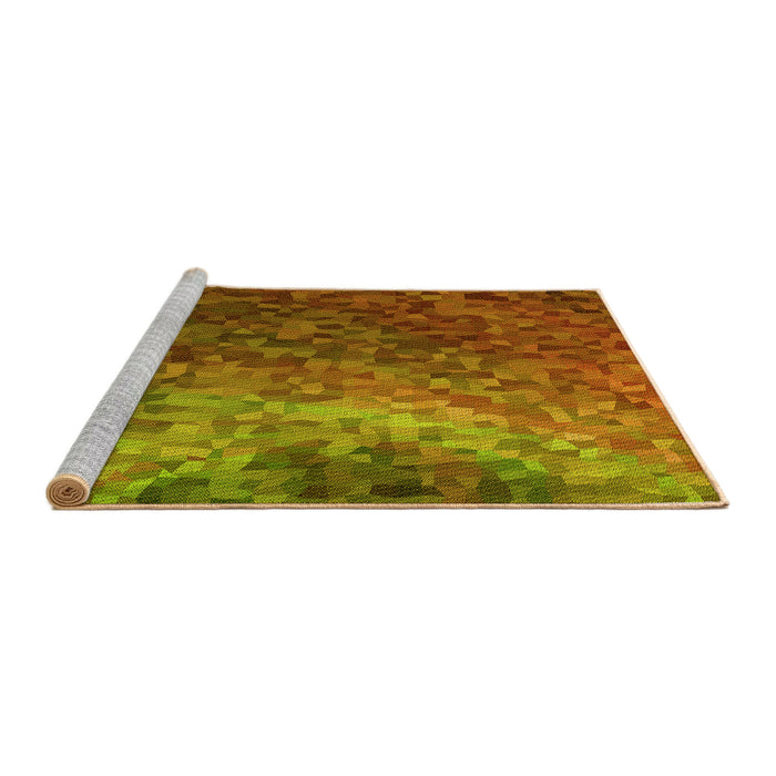 Sideview of Machine Washable Transitional Mahogany Brown Rug, wshpat595yw