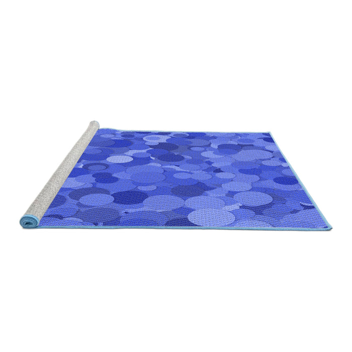 Sideview of Machine Washable Transitional Sky Blue Rug, wshpat597blu