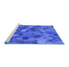 Sideview of Machine Washable Transitional Sky Blue Rug, wshpat597blu