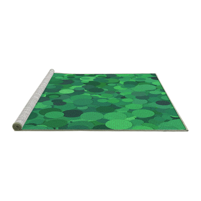 Sideview of Machine Washable Transitional Neon Green Rug, wshpat597grn