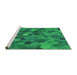 Sideview of Machine Washable Transitional Neon Green Rug, wshpat597grn