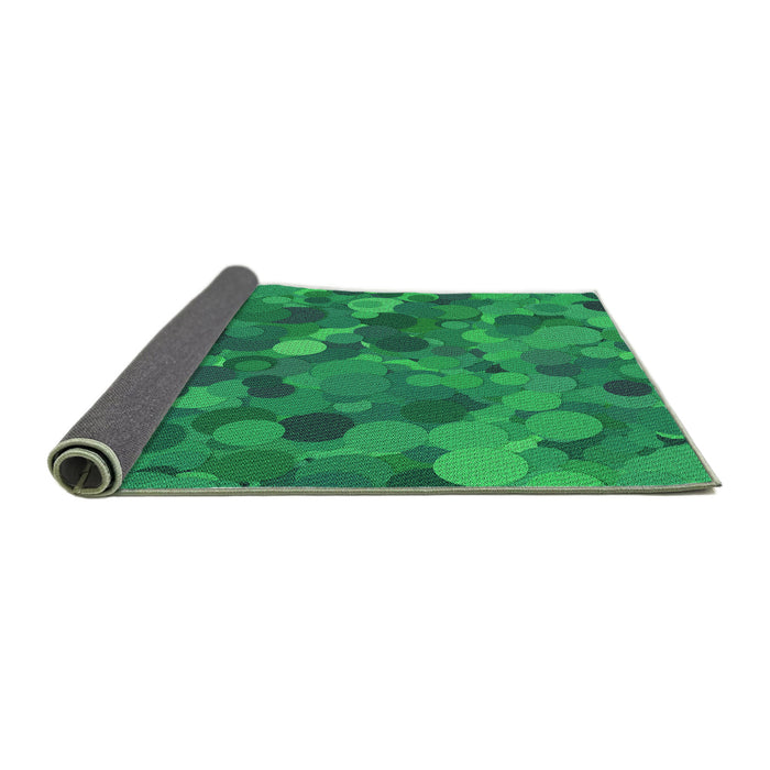 Thickness of Patterned Neon Green Rug, pat597grn