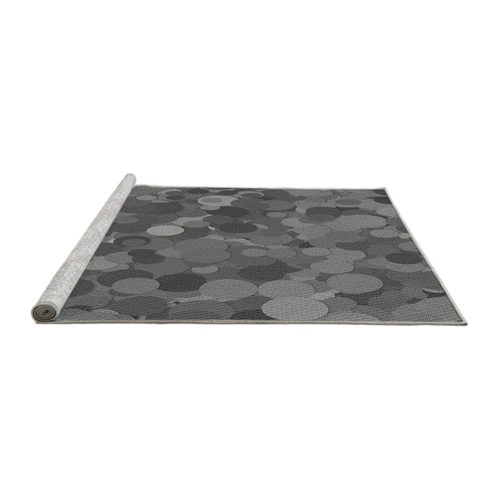 Sideview of Machine Washable Transitional Gray Rug, wshpat597gry