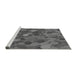 Sideview of Machine Washable Transitional Gray Rug, wshpat597gry