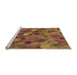 Sideview of Machine Washable Transitional Brown Red Rug, wshpat597org