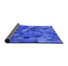 Thickness of Patterned Sky Blue Rug, pat597pur