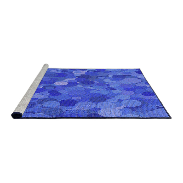 Sideview of Machine Washable Transitional Sky Blue Rug, wshpat597pur