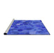 Sideview of Machine Washable Transitional Sky Blue Rug, wshpat597pur