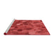Sideview of Machine Washable Transitional Red Rug, wshpat597rd