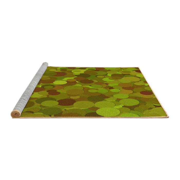 Sideview of Machine Washable Transitional Pistachio Green Rug, wshpat597yw