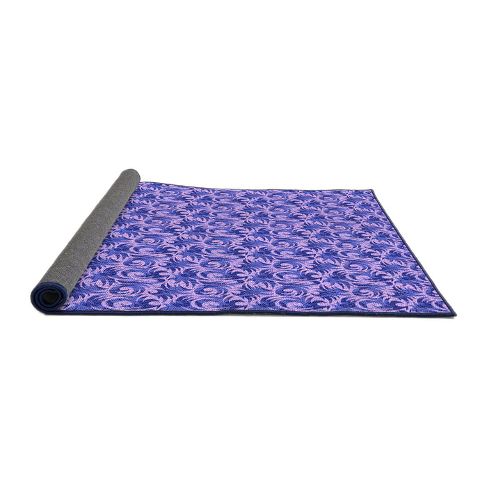 Thickness of Patterned Bright Lilac Purple Rug, pat598pur