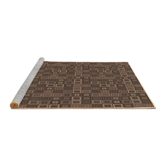 Sideview of Machine Washable Transitional Dark Gold Brown Rug, wshpat599brn