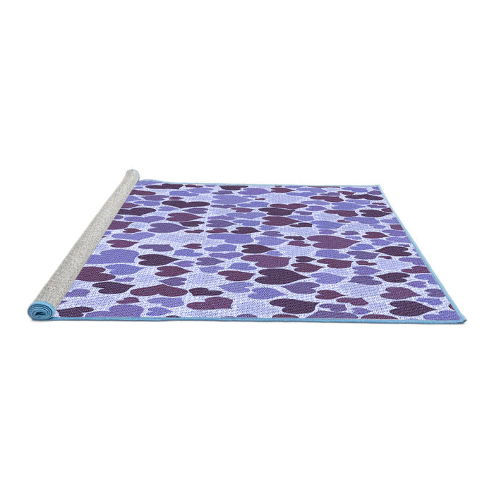 Sideview of Machine Washable Transitional Amethyst Purple Rug, wshpat6blu