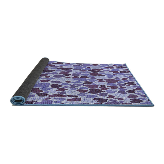 Thickness of Patterned Amethyst Purple Rug, pat6blu