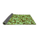 Thickness of Patterned Olive Green Rug, pat6grn
