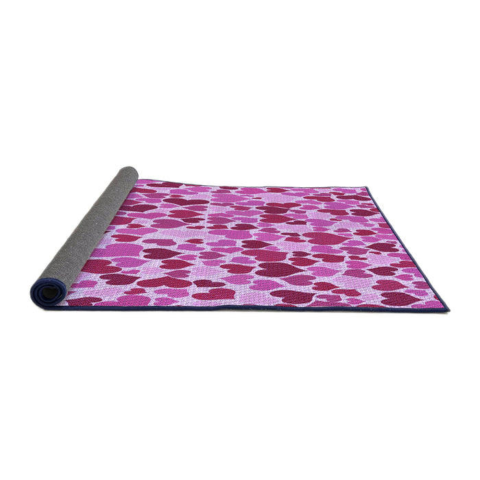 Thickness of Patterned Deep Pink Rug, pat6pur