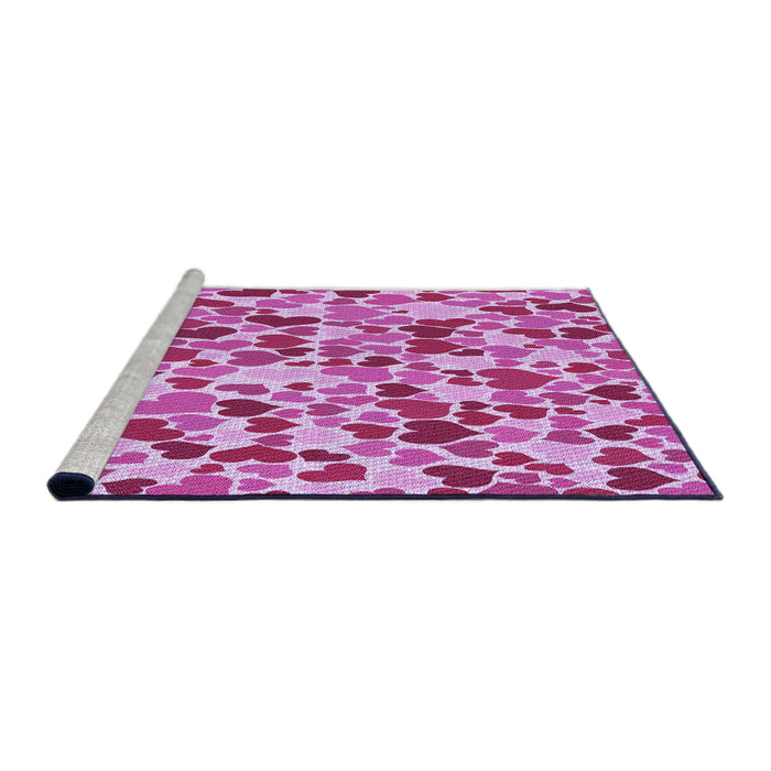 Sideview of Machine Washable Transitional Deep Pink Rug, wshpat6pur