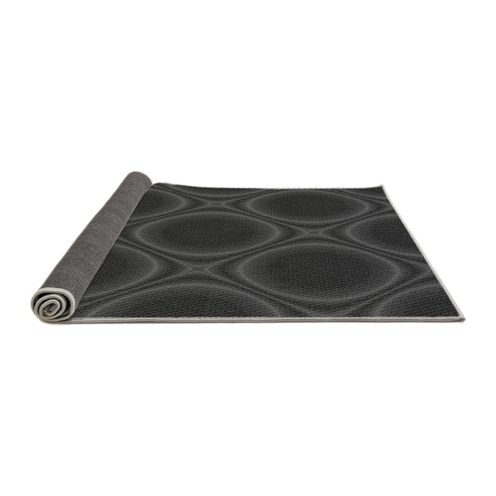 Thickness of Patterned Charcoal Black Rug, pat60gry