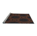 Machine Washable Transitional Coffee Brown Rug in a Bedroom, wshpat60lblu