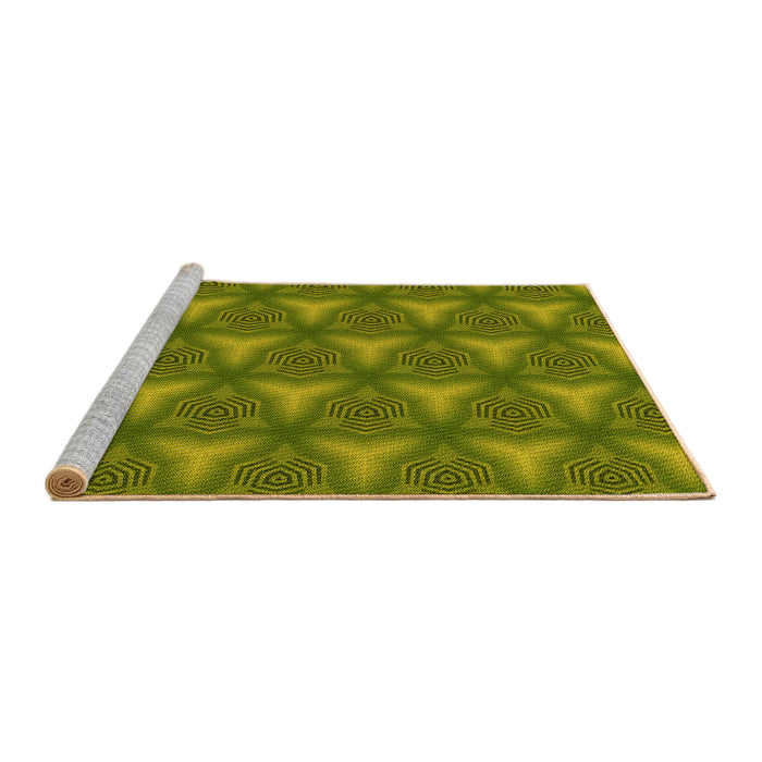 Sideview of Machine Washable Transitional Pistachio Green Rug, wshpat600yw