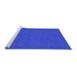 Sideview of Machine Washable Transitional Blue Rug, wshpat601blu