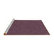 Sideview of Machine Washable Transitional Raspberry Purple Rug, wshpat601brn