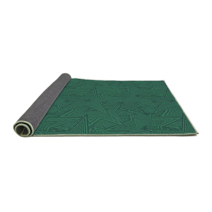 Thickness of Patterned Medium Teal Green Rug, pat601grn
