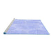 Sideview of Machine Washable Transitional Sky Blue Rug, wshpat602blu