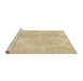 Sideview of Machine Washable Transitional Metallic Gold Rug, wshpat602brn