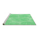 Sideview of Machine Washable Transitional Green Rug, wshpat602grn