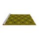 Sideview of Machine Washable Transitional Brown Rug, wshpat603yw
